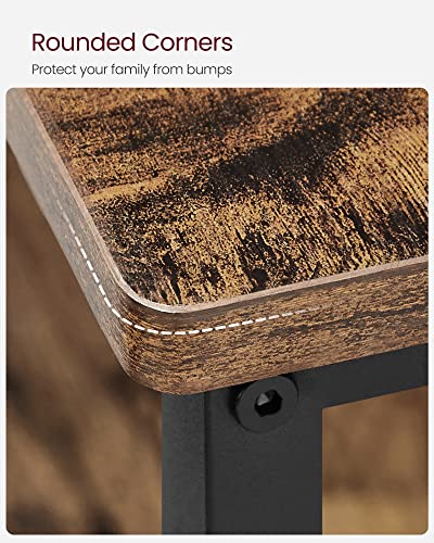 VASAGLE Kitchen Island with 3 Shelves, Storage Cabinet, Steel Structure - color: Rustic Brown + Black, size: 47.2"W x 35.4"H, style: without Power Outlets
