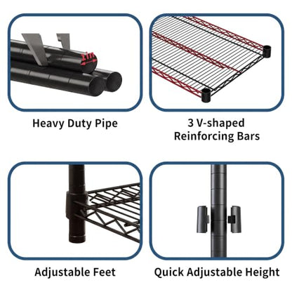 Garvee 2600LBS 4-Tier Storage Shelves Heavy Duty, Adjustable Metal Shelving - size: 55"Wx17.7"Dx63"H(4-Tiers)