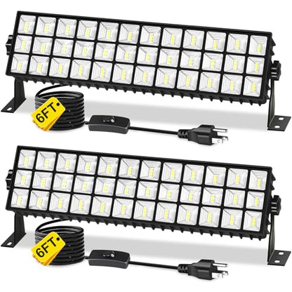 14000LM 100W LED Shop Lights, Plug in Garage Light for Workbench, 2 Pack