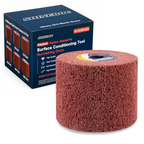 Shinboc 4.7 x 4 Inch Surface Conditioning Drum, 80 Grit Non-Woven Abrasive - style: Red 80 Girt