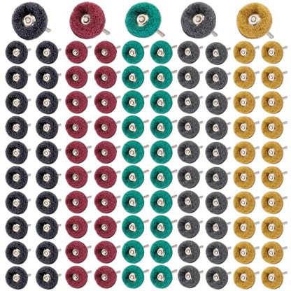 100 PCS Abrasive Buffing Wheel, 1 Inch Polishing Kit 80-600 Grit - style: Mix Color 100pcs