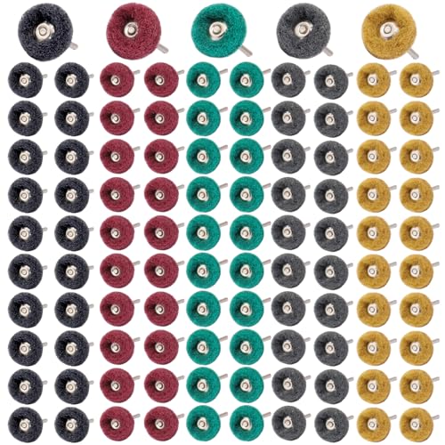 100 PCS Abrasive Buffing Wheel, 1 Inch Polishing Kit 80-600 Grit - style: Mix Color 100pcs