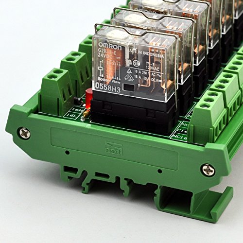 Electronics-Salon DIN Rail Mount AC/DC 24V Control 16 SPDT 16Amp Pluggable Power Relay Module, G2R-1-E - style: 16 Channel 24V