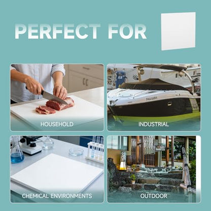 2Pcs White HDPE Sheet 1/2" Thick 12" x 24" - color: White, size: 12'' X 24''