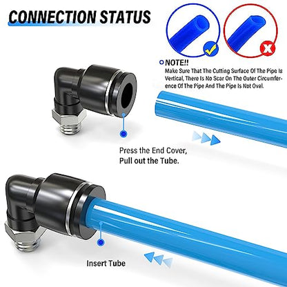 TAILONZ 6mm x M6 Push to Connect Elbow Fitting 10Pcs - size: 6mm OD M6