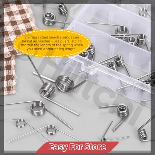 Hilitchi 45PCS Stainless Steel Torsion Spring Tiny Torsion Spring 45/90/120 Degree V-Shape Compression Spring Mechanical Compression Springs Assortment Kit for Repair Tools Woodworking DIY