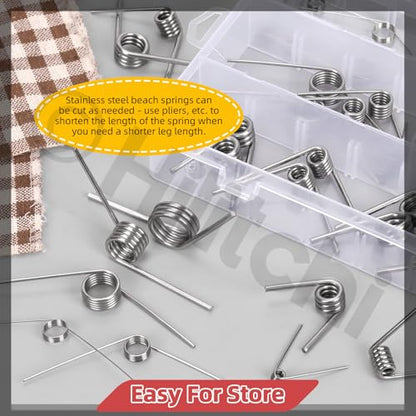 Hilitchi 45PCS Stainless Steel Torsion Spring Tiny Torsion Spring 45/90/120 Degree V-Shape Compression Spring Mechanical Compression Springs Assortment Kit for Repair Tools Woodworking DIY