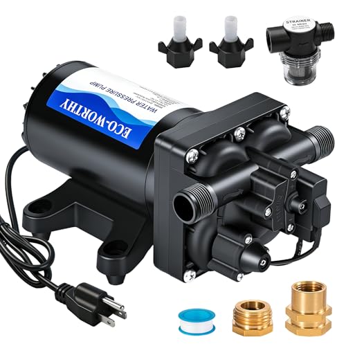 ECO-WORTHY 110V AC Fresh Transfer Diaphragm Water Pump On Demand 5.5GPM 70PSI High Pressure Water Booster Pump 110 Volt with Pressure Switch for Irrigation Garden Hose Sprinkler Home RV - color: Black 7