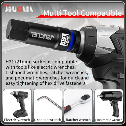 21mm Hex Impact Bit Socket, H21 1/2" Drive Allen Socket, Cr-Mo - size: 1PC | H21 21MM