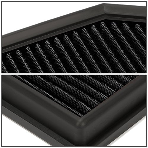 DNA Motoring AFPN-032-BK Clean Air Washable Drop In Panel Air Filter Enhance Engine Performance Power & Acceleration Improve [Compatible with 04-11 BMW 528i 530i 525i 3.0L] - style: 08-11 528i Black