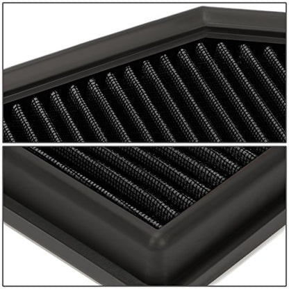 DNA Motoring AFPN-032-BK Clean Air Washable Drop In Panel Air Filter Enhance Engine Performance Power & Acceleration Improve [Compatible with 04-11 BMW 528i 530i 525i 3.0L] - style: 08-11 528i Black