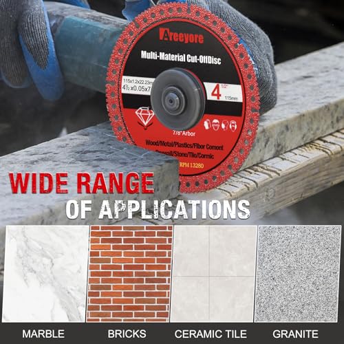 4.5 x 7/8 Inch Diamond Cut Off Wheel for Metal, Angle Grinder Disc
