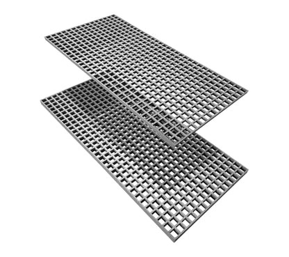 2 Pack 48x23x1.2in Fiberglass Molded Grating,Grit-top Surface,Grey - size: 48"L x 23"W x 1.2"Th