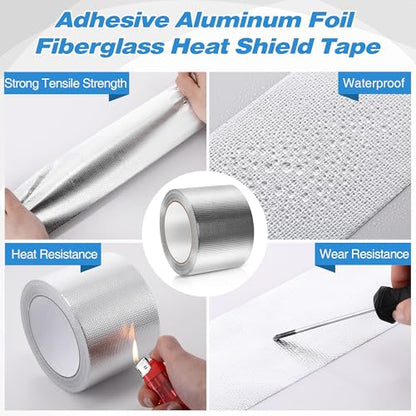 Dreyoo 3 Rolls Adhesive Aluminum Foil Heat Shield Tape, Heat Shield Tape