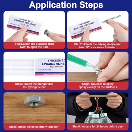 4 Sets 2 Part Epoxy Resin 5 Minute Epoxy Clear Glue 1.76 oz