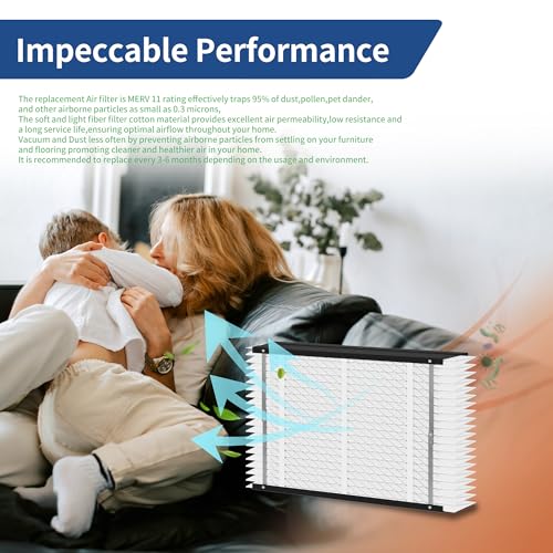 2 Pack, 410 Replacement Filter, Compatible with AprilAire 410 Replacement Filter,Models1410,1610,2410,2416,3410,4400,MERV11 HVAC Furnace Filter,Nominal Size:16x25x4,Actual Size:16"x28"x4" Air Filter - size: 410-2Pack