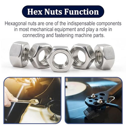 ZQZ M5-0.8 Hex Nuts,200PCS Stainless Steel Hardware Nut 304 ss Threaded Nut - size: Metric M5;200 PCS