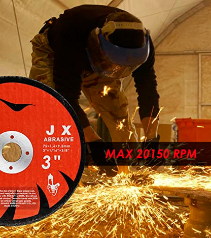 Cut-Off Wheels Cutting Wheel Disc 3" x 1/16''x3/8'' Thin Metal Stainless Steel Cutting Cut Off Disc Blades Grinding Wheel for Angle Grinders - style: 25PCS 3"x 1/16"x3/8"