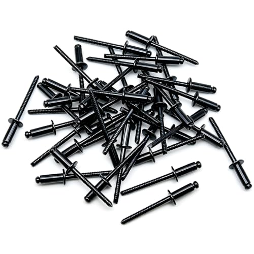 50 Pcs Black Stainless Steel Blind Rivets, 3/16" x 1/2" (4.8x12mm), Core Pulling Rivets, Grip Range 6.3-7.9mm - size: Stainless Steel
