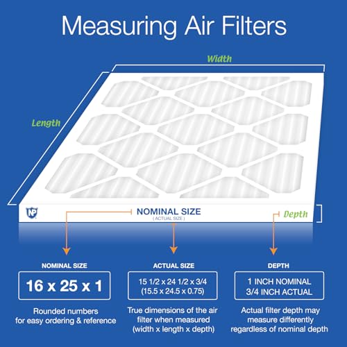 Nordic Pure 16x25x1 (15 1/2 x 24 1/2 x 3/4) Pleated MERV 10 Air Filters 6 Pack - style: MERV 10