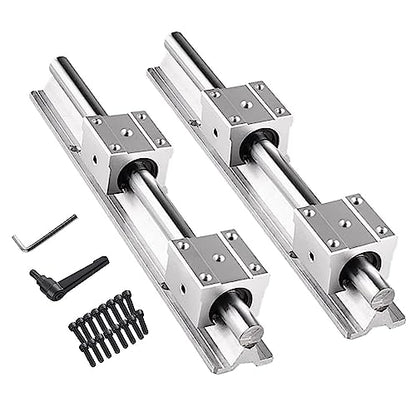 SBR16 Linear Rail 400mm SBR16 Linear Rails and Bearings 2Pcs SBR16-400mm Linear Guide Rails with 4Pcs SBR16UU Bearing Blocks, 400mm Linear Rails for CNC DIY 3D Printer Rails - size: 400mm, style: SBR16