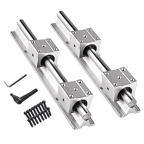 SBR16 Linear Rail 400mm SBR16 Linear Rails and Bearings 2Pcs SBR16-400mm Linear Guide Rails with 4Pcs SBR16UU Bearing Blocks, 400mm Linear Rails for CNC DIY 3D Printer Rails - size: 400mm, style: SBR16