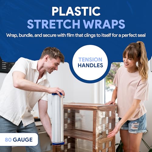 International Plastics Co. 80 Gauge 18'' Stretch Wrap with Tension Handles - color: Clear, size: 1 Pack - Tension Handles