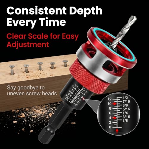 Countersink Drill Bit Set for Woodworking, 7-Piece
