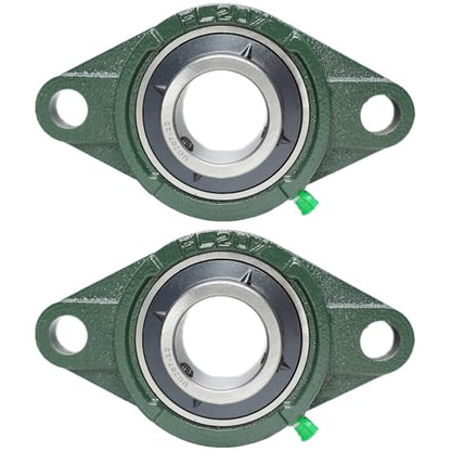 2 Pack UCFL207-22 Pillow Block Bearing – Flange 2 Bolt Mounted Pillow Block Bearings – Bearing Steel Bearings with 1-3/8" Bore - Self-aligning Bearings with Solid Cast Iron Base - style: UCFL207-22