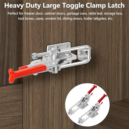 2 Pack Toggle Latch Clamp, Heavy Duty Latches, 2000Lbs Holding Capacity Adjustable Latch Lock, Smoker Clamps Latch for Industrial EquiIpment,Tire Carrier,Boxcar,Smoker Lid