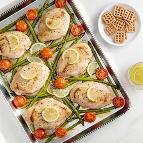 LIANYU Stainless Steel Baking Sheet Set of 3, 20”x14”, Dishwasher Safe - size: 19.7x13.8x1 Inch