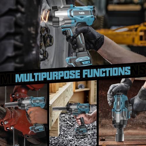 Cordless Impact Wrench 1/2" Compatible with Makita 18V Battery, 1600Ft-lbs(2200N.m) High Torque Impact Gun Heavy Duty, Brushless Electric Power Impact Driver with 4 Speed Modes & LED Work Light - size: 1/2" 2200NM Compatible with Makita