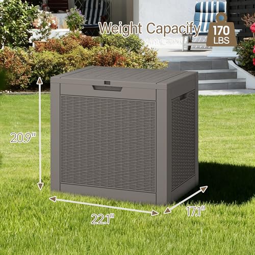 Outdoor Storage Waterproof Deck Box for Patio (31 Gallon, Grey) - color: Grey, size: 31 Gallon
