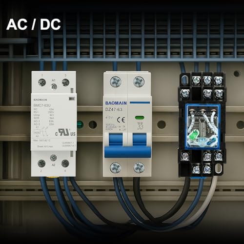 BAOMAIN 63A 2NO 24V AC/DC Contactor for Silent Smart Home and HVAC Control