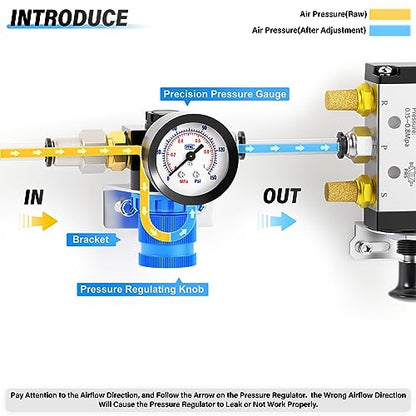 TAILONZ 1/4"NPT Pneumatic Pressure Regulator AR2000,Blue - color: Blue, size: Regulation