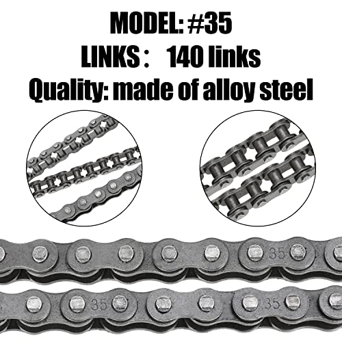 YOXUFA #35 Roller Chain for Mini Bike Coleman CT100U CC100X Baja Doodle Bug Dirt Bug Racer DB30 Motovox MBX10 MBX11 MMB80 Predator 79cc 97cc 100cc Engine Powersports Parts 140 Links Drive Chain - size: 140 Links