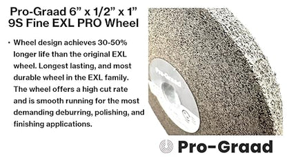 EXL PRO Deburring Wheel 6" x 1/2" x 1", 9S Fine, 94904 - style: 6" x 1/2" x 1"