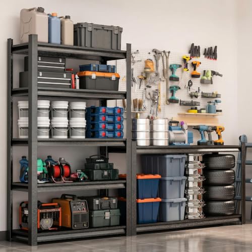 Garage Shelving, Heavy Duty Adjustable Boltless Metal Storage Shelves - size: 4-TIER-44"Hx 14"Wx 12"D