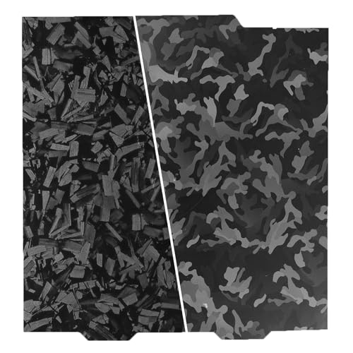 Camouflage+Black Forged Carbon Fiber 3D Printer Build Plate for Bambu Lab A1 Mini,184x184mm Spring Steel Plate,Double Sided Flexible Sheet Removable Platform - color: Camouflage+Black Forged Carbon Fiber