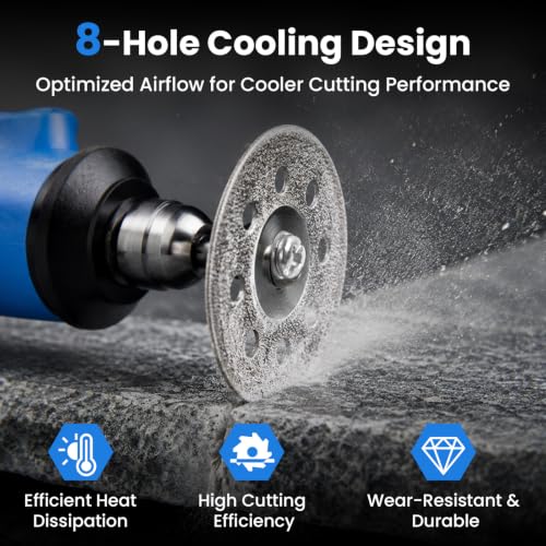 25 Pack 545 Diamond Cutting Wheel Cut - color: Silver 8-hole