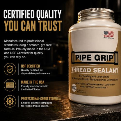 SUPPLYGIANT Gold Thread Sealant 16 oz Pipe Thread Compound with NSF Certification Non Toxic Formula Industrial Grit - size: 16 Ounces