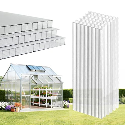 EVERECO 6 Pcs Greenhouse Panel, 6'FT x 2'FT x 0.24" in Polycarbonate Sheet - size: 6'FT x 2'FT x 0.24"IN