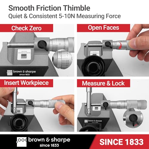 Brown & Sharpe 0-1 Inch Outside Micrometer, 0.0001 Inch Graduation
