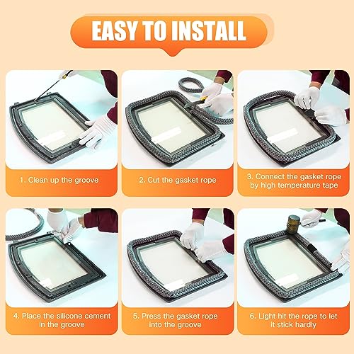 Wood Stove Door Gasket Cement, High Temperature Resistance Adhesive, Silicone Material, Black 3.5 Fl Oz (Pack of 2) - size: 3.5 oz (Pack of 2)