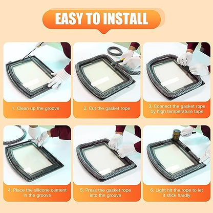 Wood Stove Door Gasket Cement, High Temperature Resistance Adhesive, Silicone Material, Black 3.5 Fl Oz (Pack of 2) - size: 3.5 oz (Pack of 2)