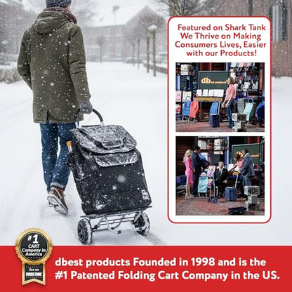 dbest products Bigger Trolley Dolly, Black Shopping Grocery Foldable Cart - color: Black