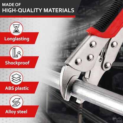 Vice Grips Pliers, 8 In, Adjustable, Alloy Steel Curved Jaw, Strong Locking