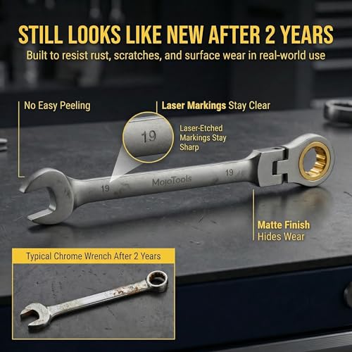 Metric Ratcheting Wrench Set, 8-24mm Flex Head, 23-Piece Cr-V Kit