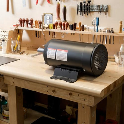 VEVOR 5 HP Electric Motor, 1725RPM Air Compressor Motor, CW/CCW Rotation, 1.125 inch Shaft Diameter, 2.75inch Shaft Length, 20.7N.m Torque, Three-Phase, TEFC Cooling, 230V/460V, 184T Frame - size: 5P B-2.75in Shaft Length