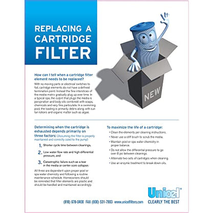 Unicel C-8420 200 Square Foot Media Replacement Pool Filter Cartridge with 236 Pleats, Compatible with Hayward Pool Products and Waterway